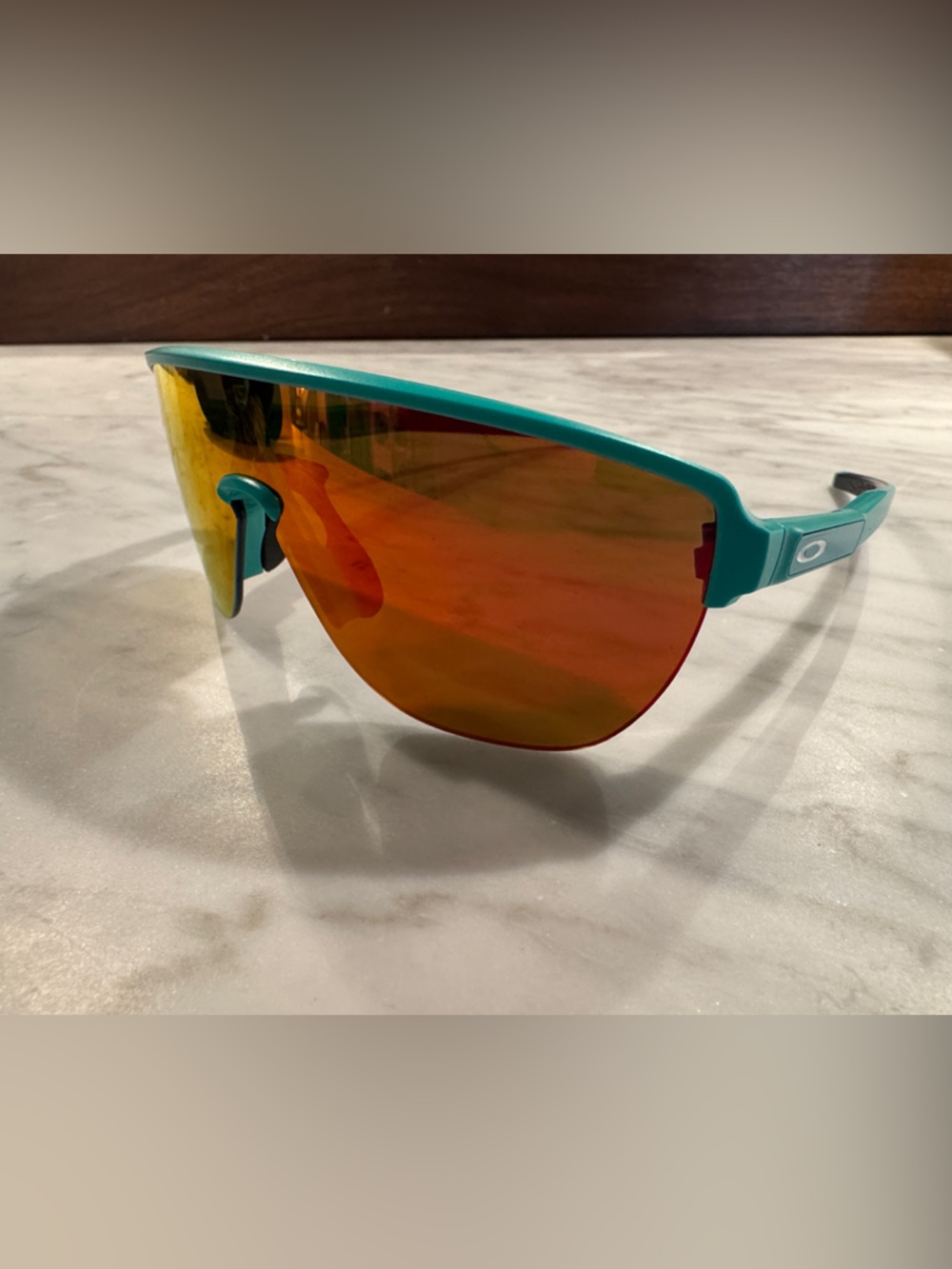 Oakley Men's Corridor - Turquoise Shield Sunglasses with Orange-Red Mirrored